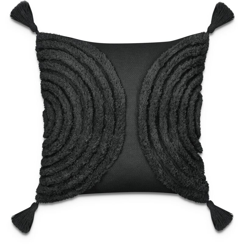 foto del prodotto paco home fundas cojines decorativas con borlas bohemio funda coj n funda coj n decorativo nero, single