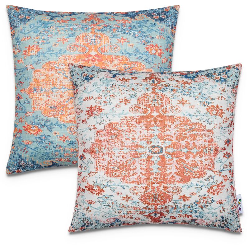 foto del prodotto paco home juego 2 fundas coj n 45x45 decorativo rayas interior exterior decoraci n 2pcs set, multicolore