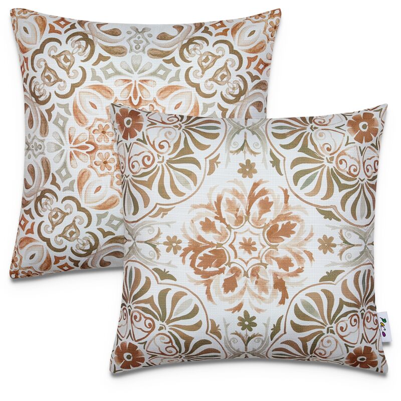 foto del prodotto paco home juego 2 fundas coj n 45x45 decorativo rayas interior exterior decoraci n beige 2, 2pcs set