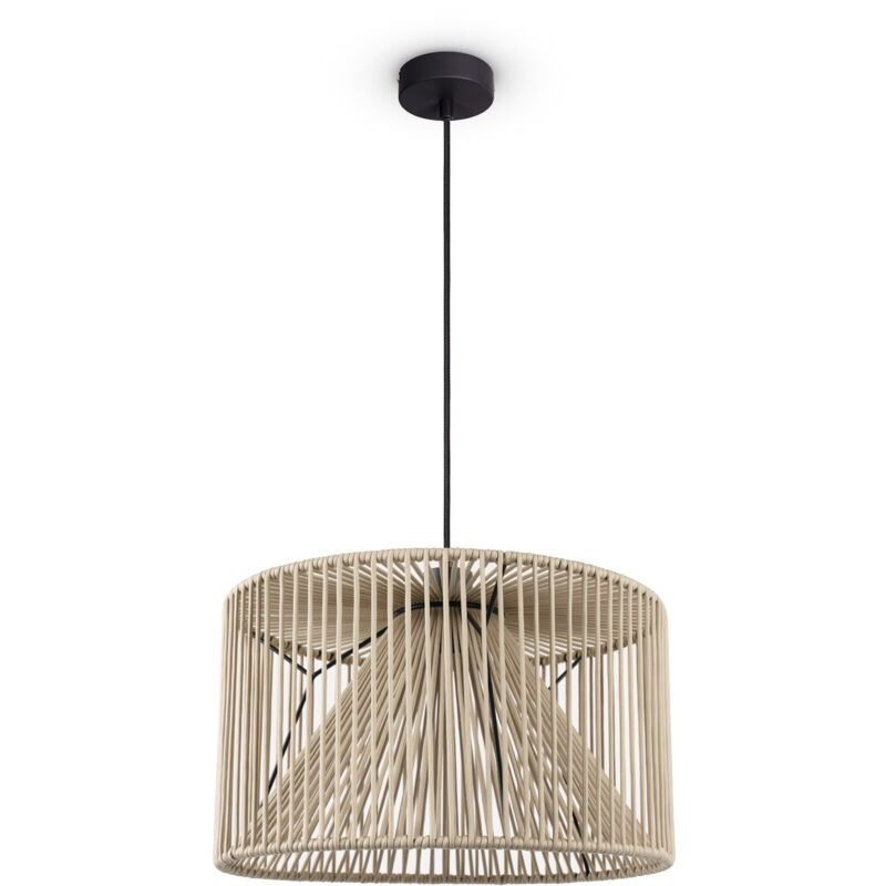 foto del prodotto paco home l mpara colgante led sal n l mpara colgante comedor vintage mimbre look boho luce a sospensione, schwarz 14 de 