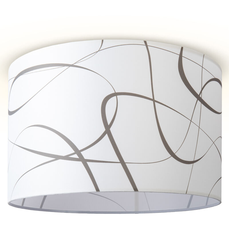 foto del prodotto paco home lampada a plafone soggiorno sospensione tavolo paralume tessuto moderno astratto design 3 45,5 cm , plafoniera bianca