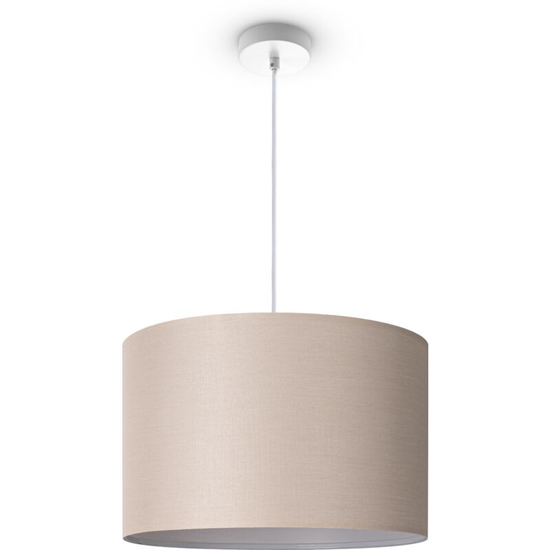 foto del prodotto paco home lampada a plafone soggiorno sospensione tavolo sala da pranzo e27 uni tessuto luce a sospensione - bianca, beige ( 45,5 cm)