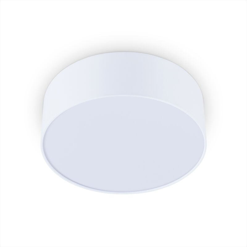 foto del prodotto paco home lampada a plafone tavolo da pranzo soggiorno moderno ufficio paralume rotondo tessuto e27 bianco, 30cm