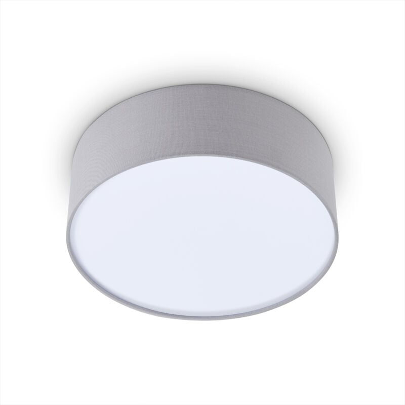 foto del prodotto paco home lampada a plafone tavolo da pranzo soggiorno moderno ufficio paralume rotondo tessuto e27 grigio, 30cm