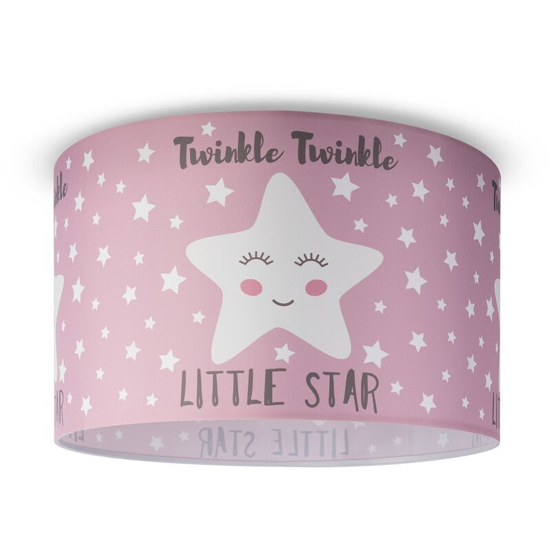 foto del prodotto paco home lampada a soffitto cameretta dei bambini sospensione paralume tessuto rotonda stelle design 4 45,5 cm , plafoniera bianca