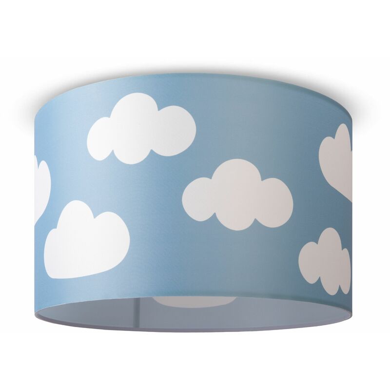 foto del prodotto paco home lampada a soffitto cameretta dei bambini sospensione paralume tessuto rotonda stelle design 9 45,5 cm , plafoniera bianca