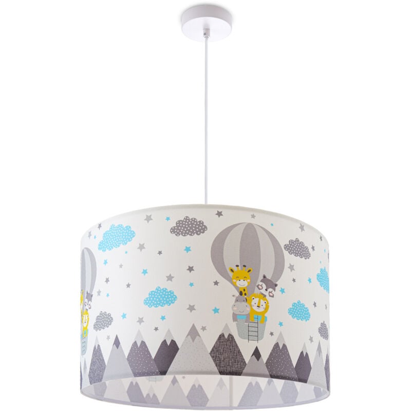 foto del prodotto paco home lampada a soffitto sospensione cameretta dei bambini vigili del fuoco strada polizia e27 luce a sospensione bianca, design 6 45,5 cm 