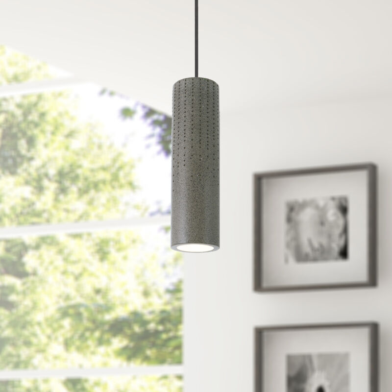 foto del prodotto paco home lampada a sospensione a , gu10, per soggiorno, sala da pranzo, cucina, regolabile in altezza concrete sandstone black, senza illuminante