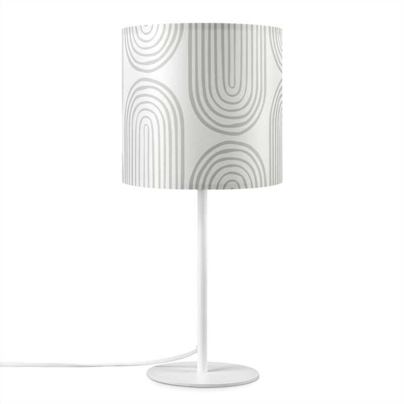 foto del prodotto paco home lampada da tavolo comodino paralume tessuto lampada da parete soggiorno vintage lampada da tavolo bianca, design 6 18 cm 