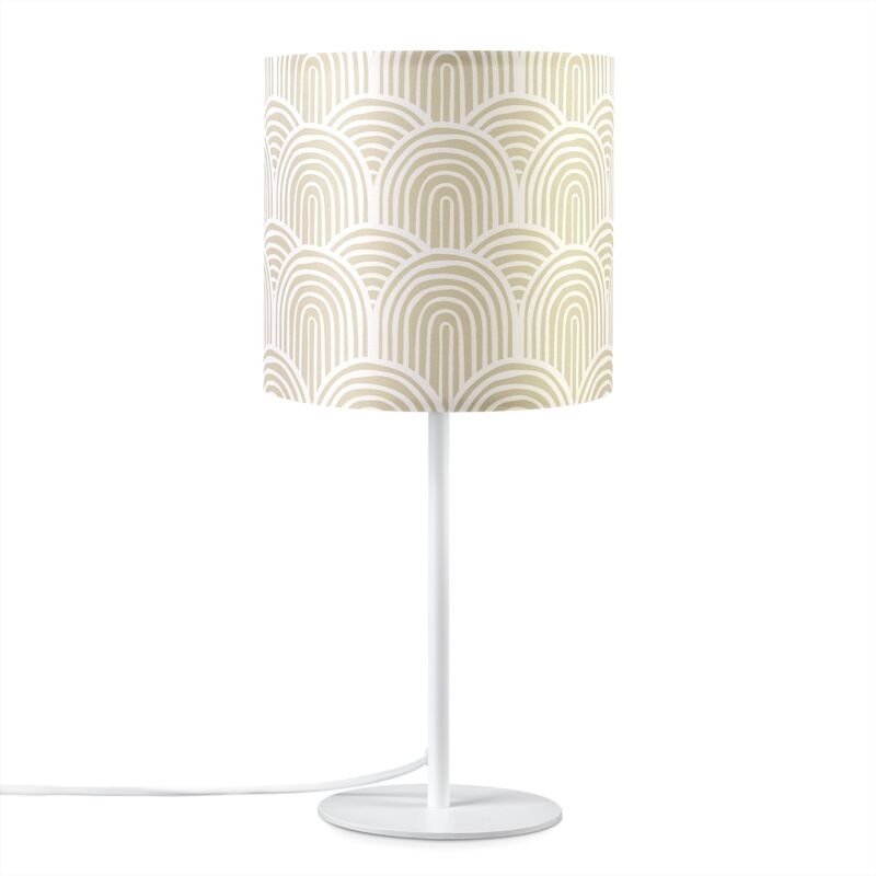 foto del prodotto paco home lampada da tavolo comodino paralume tessuto lampada da parete soggiorno vintage lampada da tavolo bianca, design 7 18 cm 