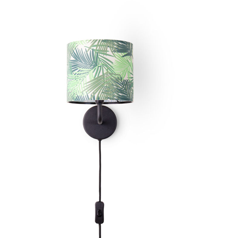 foto del prodotto paco home lampada da tavolo scrivania lampada da parete tessuto e14 fiori jungle lampada da parete nero, design 3 18 cm 
