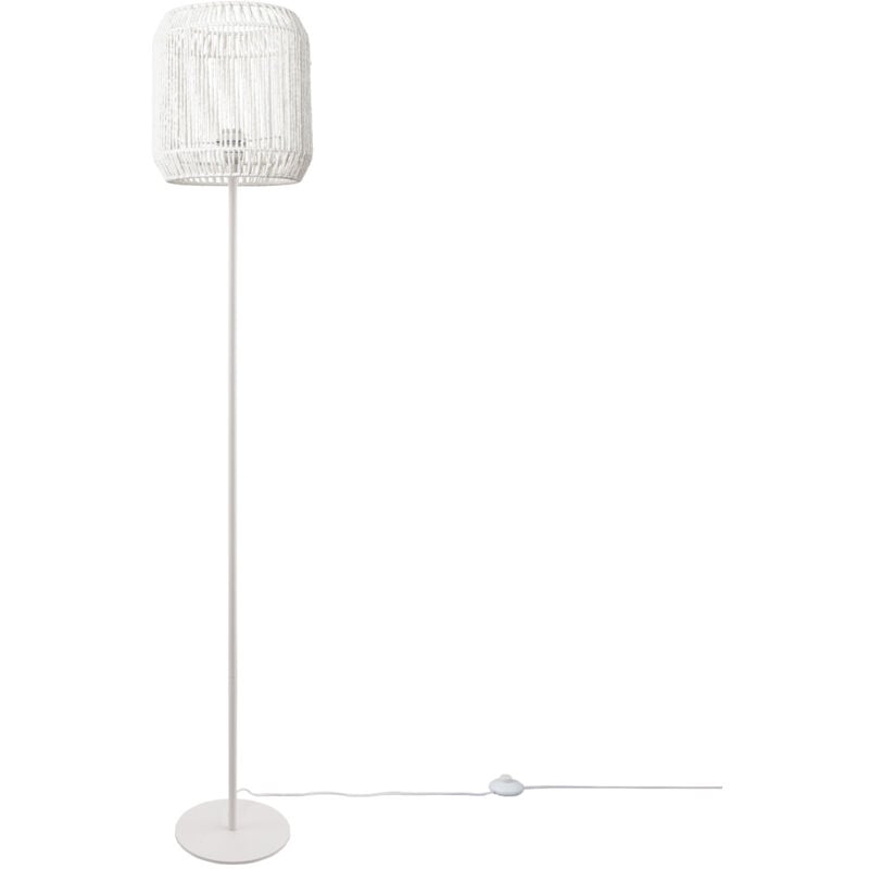 foto del prodotto paco home lampada da terra e27, moderna, soggiorno, camera da letto, boho, rattan bianco a una gamba, bianco 28 cm 