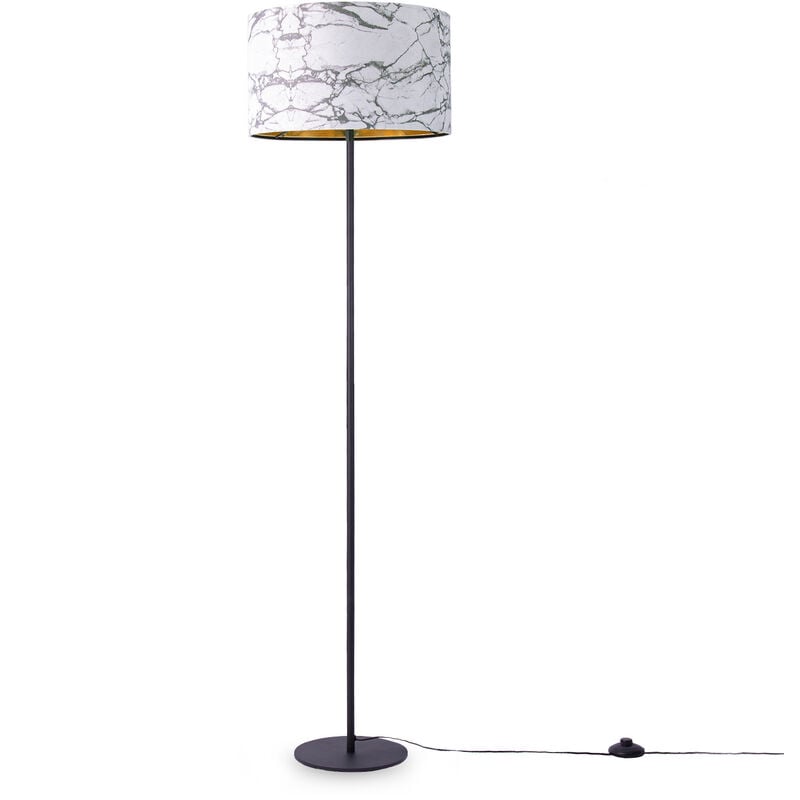 foto del prodotto paco home lampada da terra soggiorno camera da letto e27 design marmo pietra grigio bianco oro 38cm , lampada da terra nero