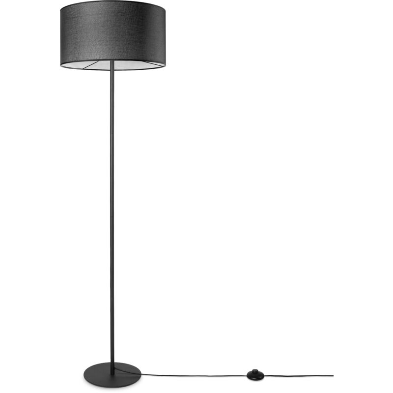 foto del prodotto paco home lampada da terra soggiorno paralume stoffa da tavolo tessuto e27 da notte nero 38 cm , lampada da terra nero tipo 2