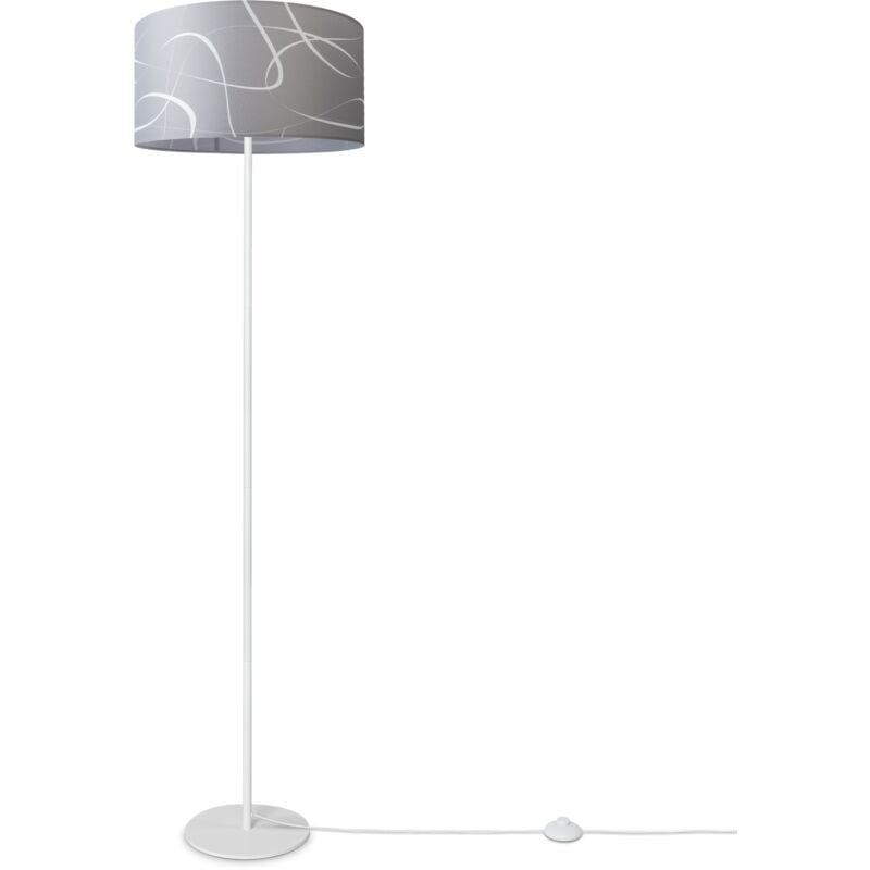 foto del prodotto paco home lampada da terra soggiorno paralume tessuto lampada da lettura astratta vintage design 4 38 cm , lampada da terra a gamba singola bianca