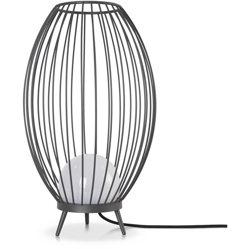 foto del prodotto paco home lampada per esterni da terra da tavolo terrazza giardino ip 54 cavo 3m antracite lattiginoso , lampada da terra e27