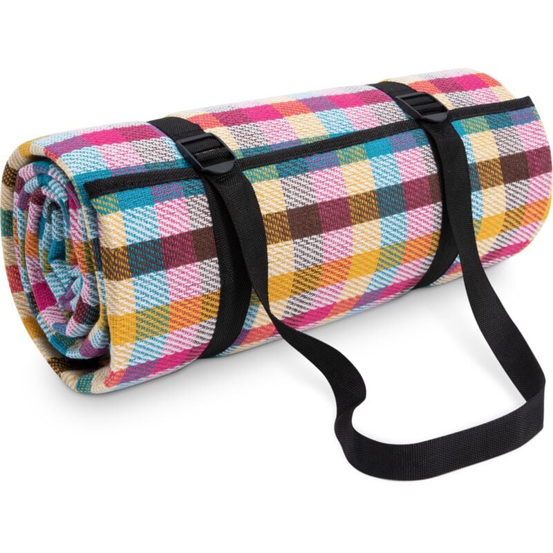 foto del prodotto paco home manta de picknick camping xxl playa picknick impermeable al agua con asa multicolore 2, 200x200cm