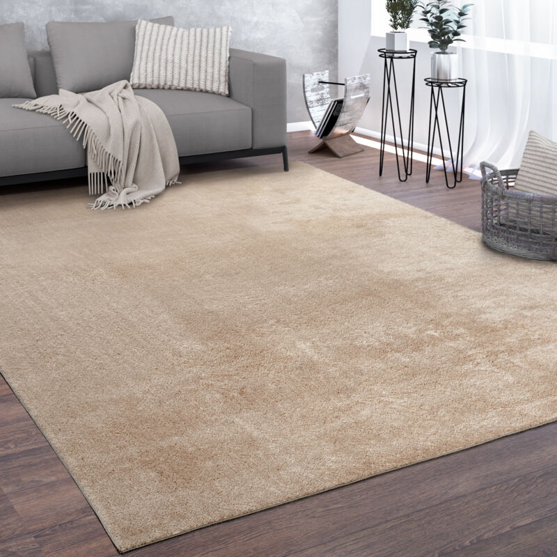 foto del prodotto paco home morbido tappeto a pelo corto per soggiorno, ultrasoffice, lavabile, in beige 60x100 cm