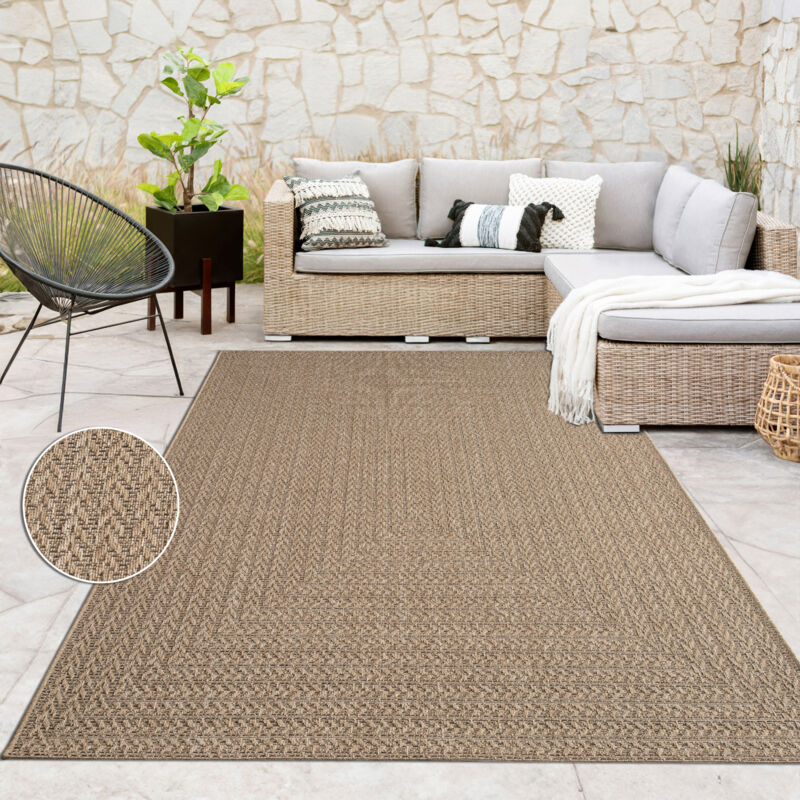 foto del prodotto paco home per interni ed esterni, per terrazza e balcone, anti intemperie, tinta unita 200x290 cm, beige 3