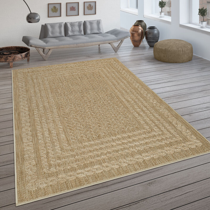 foto del prodotto paco home per interni ed esterni, piatto, con motivo scandinavo ed effetto sisal, beige 120x170 cm