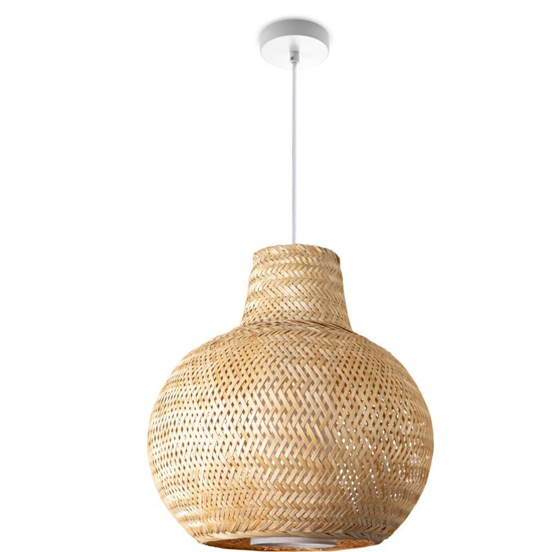 foto del prodotto paco home plafone bamb sospensione boho soggiorno lampada a cesto vintage e27 beige 42 cm , luce a sospensione tipo 4