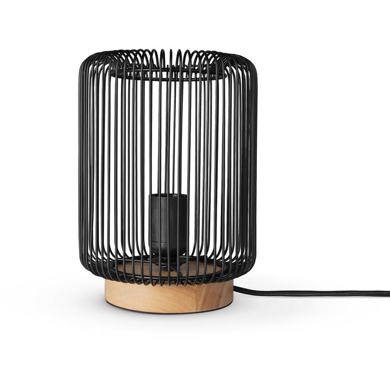 foto del prodotto paco home rattan sospensione soggiorno lampada da tavolo boho gabbia comodino metallo nero 16.5 cm , lampada da tavolo tipo 1