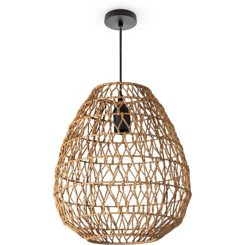 foto del prodotto paco home sospensione bamb sala da pranzo lampada a cesto carta fibre vegetali boho e27 natura 30cm , luce a sospensione tipo 2