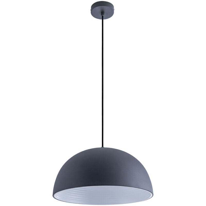 foto del prodotto paco home sospensione plafone sala pranzo lampada cucina sospesa cavo tessuto 1,5m 40,5cm bianco antracite, g95 palla specchio testa argento 700lm