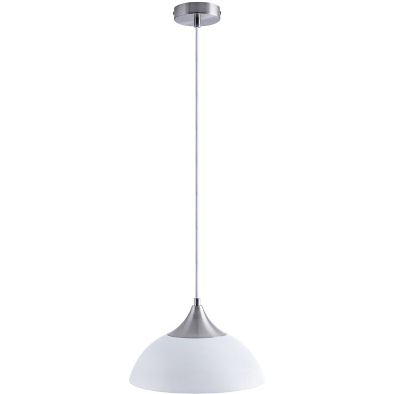 foto del prodotto paco home sospensione plafone sala pranzo tavola pranzo cavo 1,5m tessuto regolabile e27 bianco alluminio spazzolato, lattea a60 800 lumen 8w