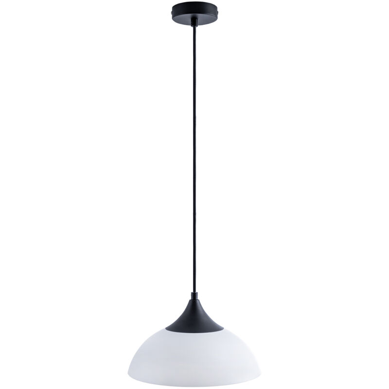 foto del prodotto paco home sospensione plafone sala pranzo tavola pranzo cavo 1,5m tessuto regolabile e27 bianco nero, lattea a60 800 lumen 8w