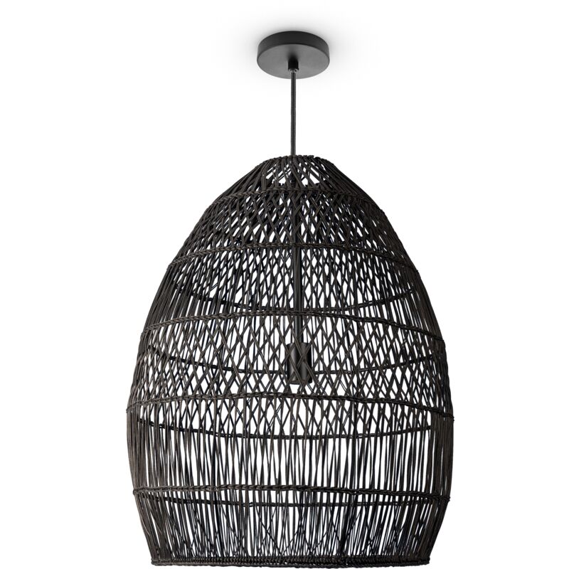 foto del prodotto paco home sospensione soggiorno boho lampade a cesto rattan nero ( 55 cm), luce a sospensione - tipo 3