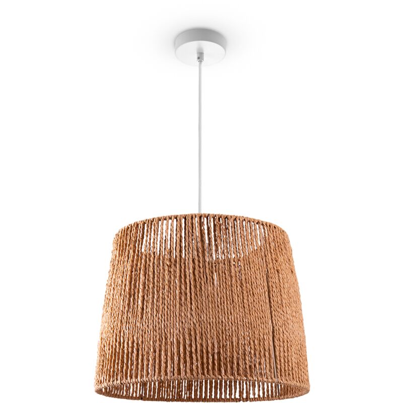 foto del prodotto paco home sospensione tavolo da pranzo sala da pranzo lampada e27 carta boho rattan luce a sospensione bianca, natura 35cm 