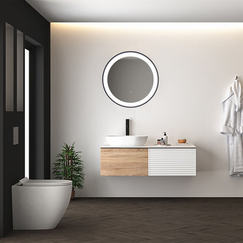 foto del prodotto paco home - specchio specchio per trucco con luce bagno illuminazione indiretta rotondo 50 cm , tipo 4