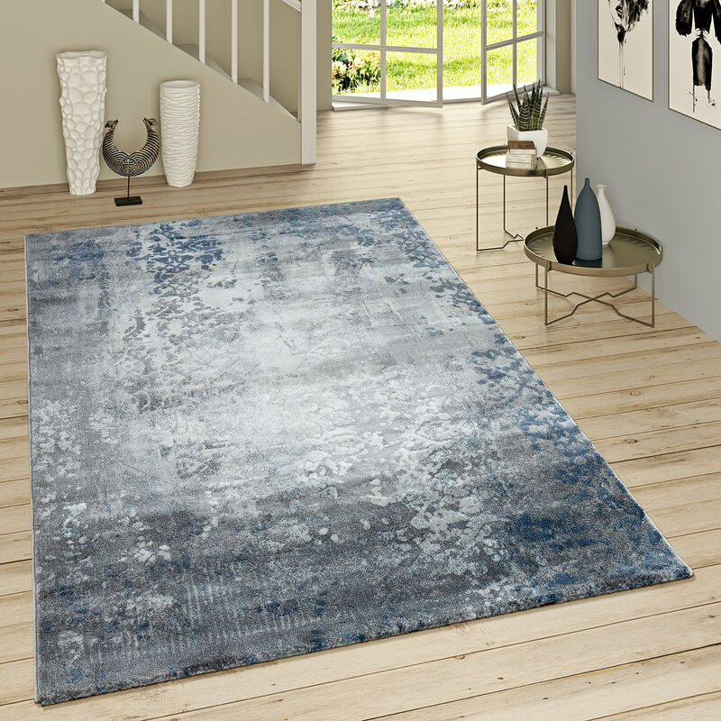 foto del prodotto paco home tappeto a pelo corto motivo orientale moderno grigio blu 60x100 cm
