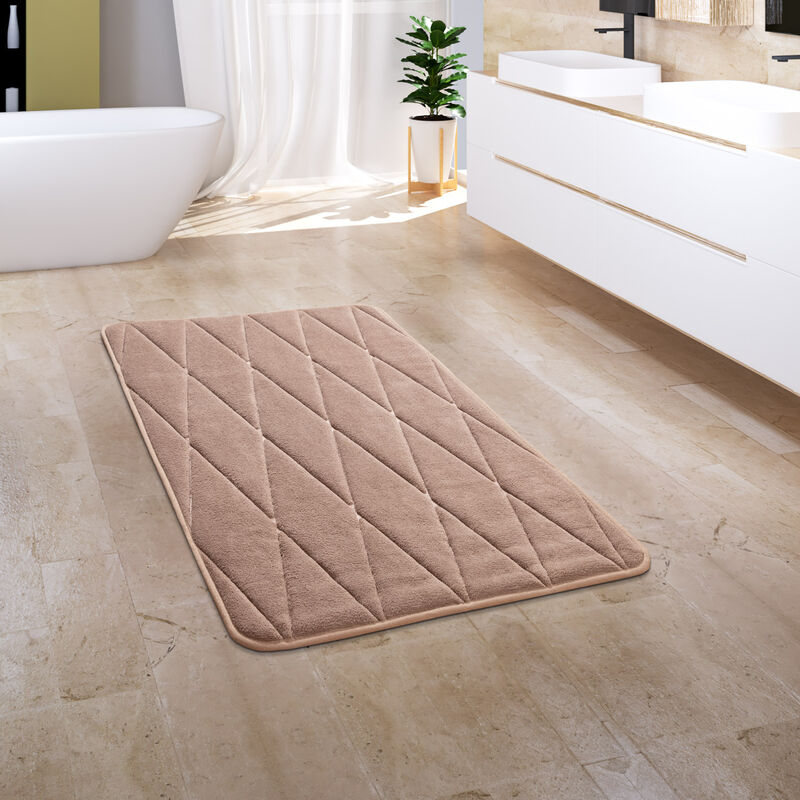 foto del prodotto paco home tappeto bagno tappetino da bagno zerbino morbido memory foam 3d 50x80 cm, beige 4