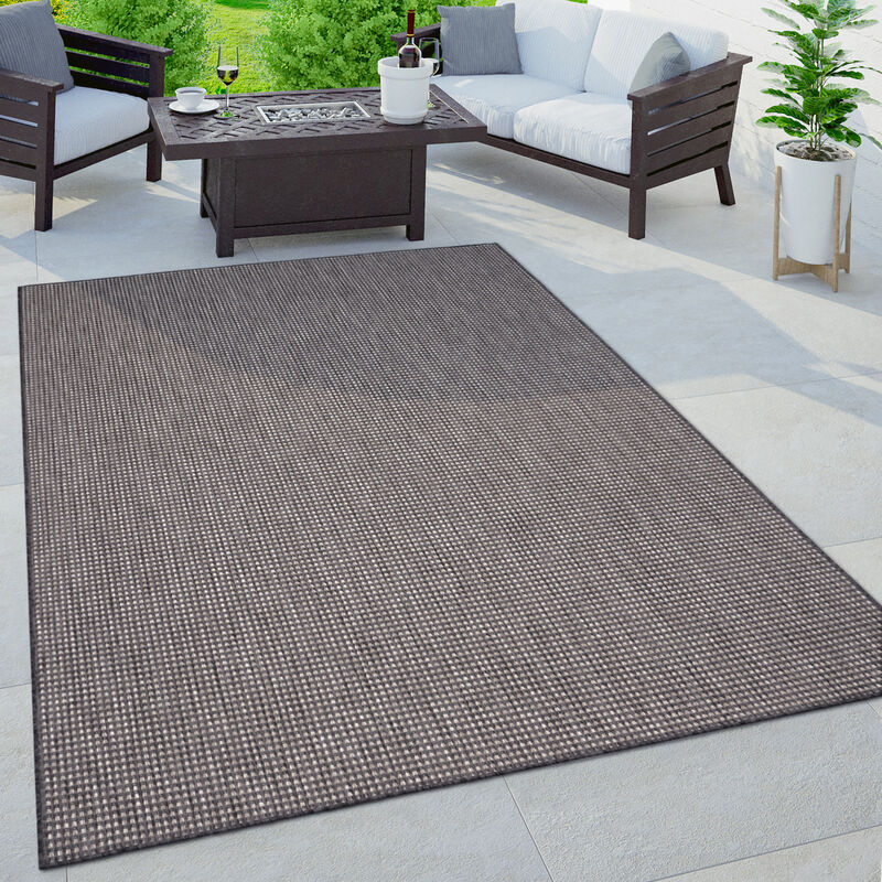 foto del prodotto paco home tappeto cucina da esterno salotto balcone terrazo boho monocolore screziato antracite, 240x340 cm