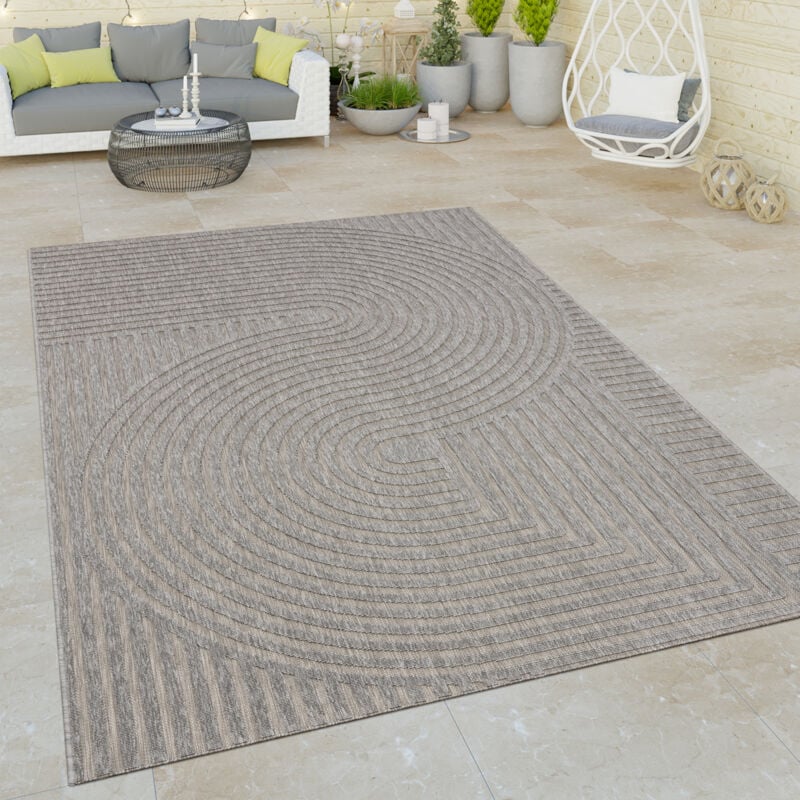 foto del prodotto paco home tappeto cucina da esterno salotto moderno balcone astratto a righe 3d grigio grigio 80x150 cm