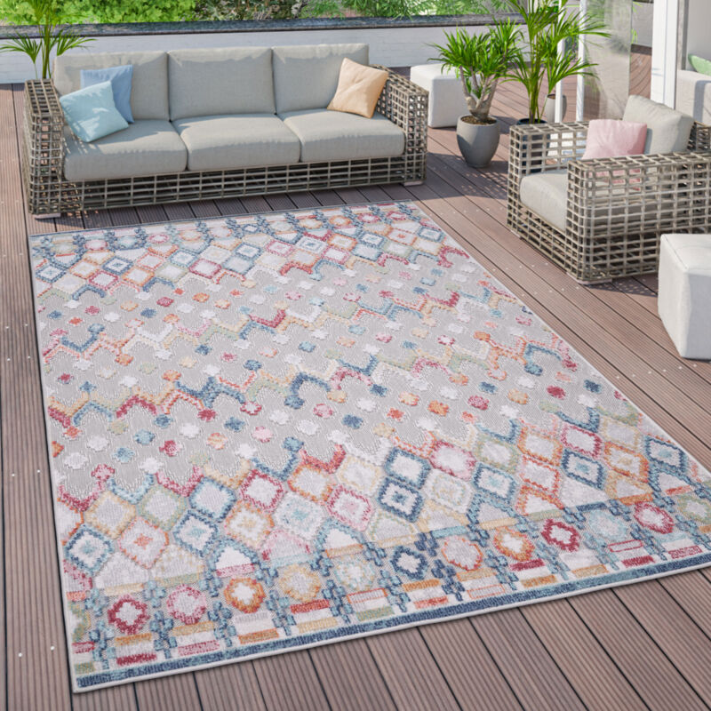 foto del prodotto paco home tappeto cucina da esterno salotto moderno balcone etnico geometrico astratto 3d 120x160 cm, multicolore 2