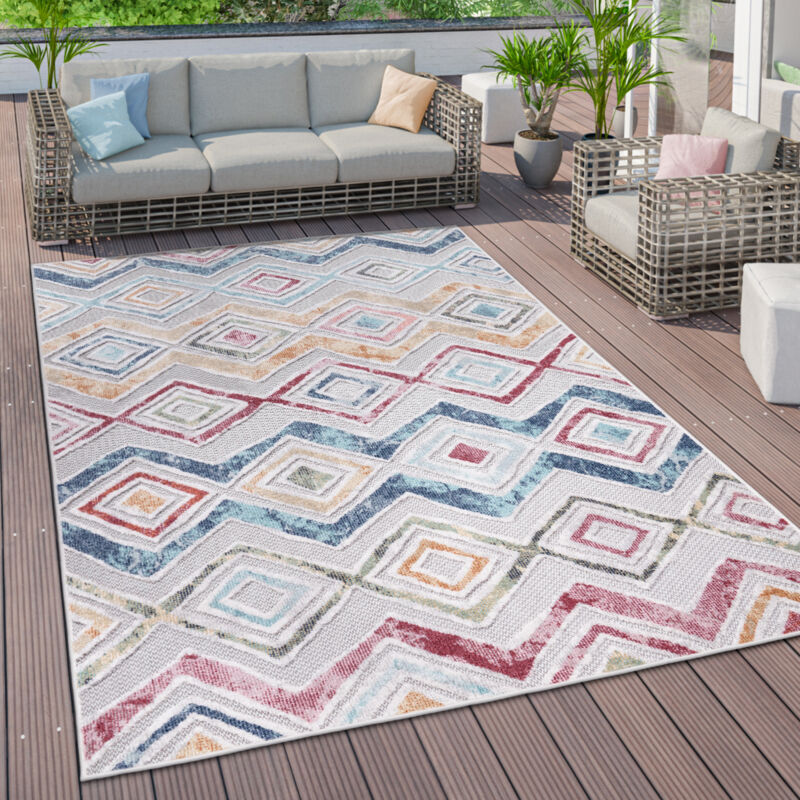 foto del prodotto paco home tappeto cucina da esterno salotto moderno balcone etnico geometrico astratto 3d 120x160 cm, multicolore 5