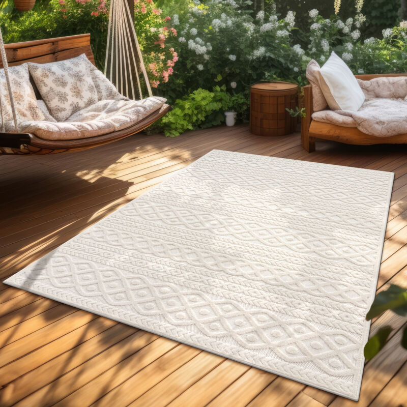 foto del prodotto paco home tappeto cucina da esterno salotto moderno balcone scandinavo boho monocolore 60x100 cm, crema 4