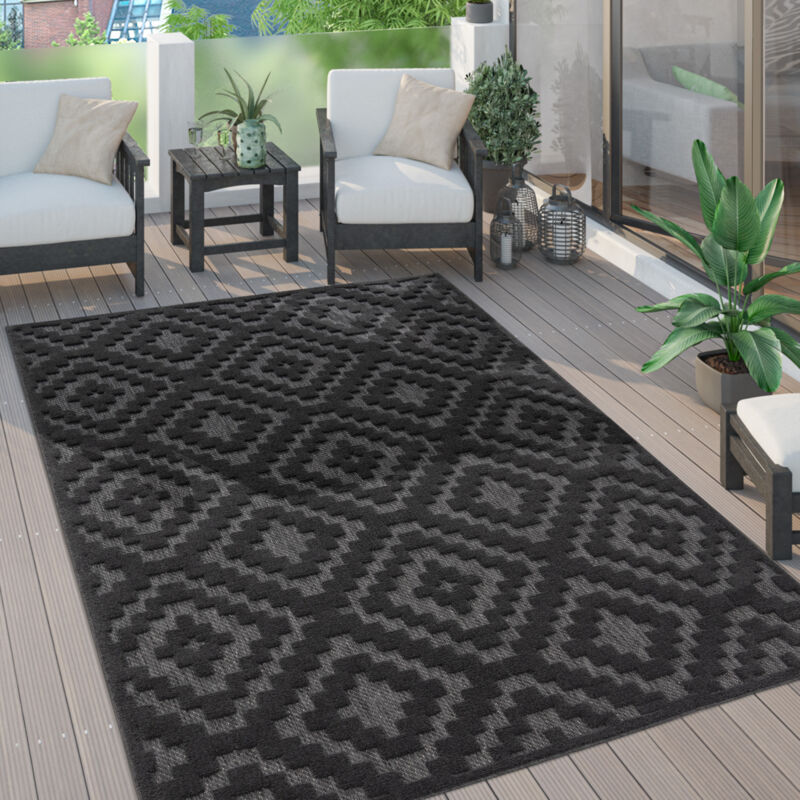 foto del prodotto paco home tappeto cucina da esterno salotto moderno balcone scandinavo etnico monocolore 60x100 cm, antracite 2