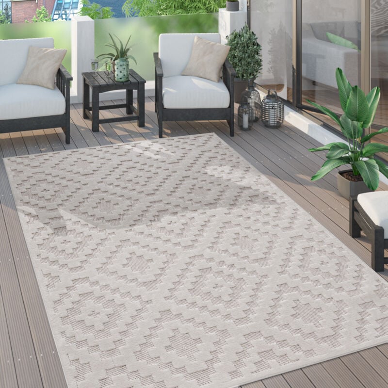 foto del prodotto paco home tappeto cucina da esterno salotto moderno balcone scandinavo etnico monocolore 60x100 cm, crema 2