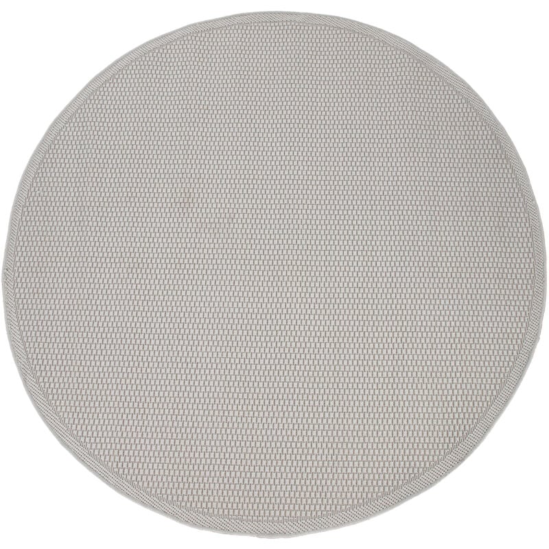 foto del prodotto paco home tappeto da esterni per terrazza e balcone, da cucina, tinta unita, crema beige 200 cm tondo