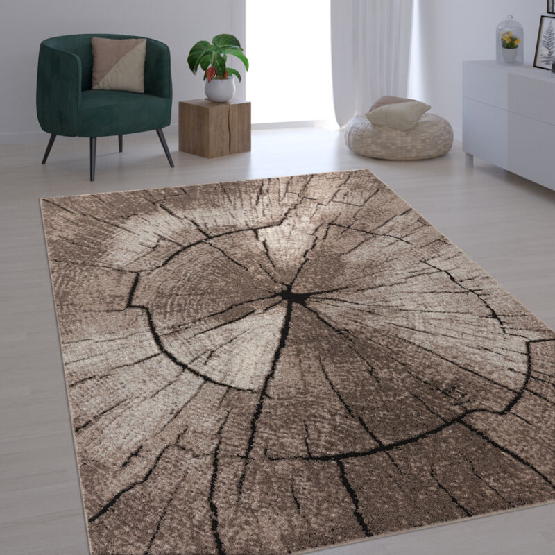 foto del prodotto paco home tappeto elegante di design con tronco d albero natura grigio marrone beige 200x290 cm