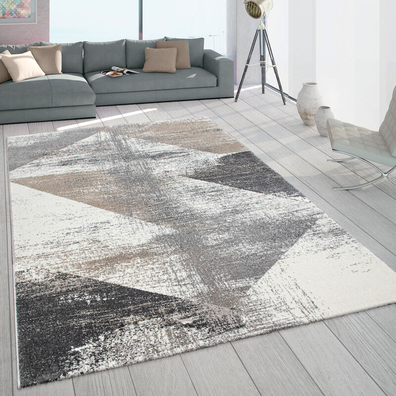 foto del prodotto paco home tappeto fris a pelo corto per soggiorno con used look grigio beige 60x100 cm