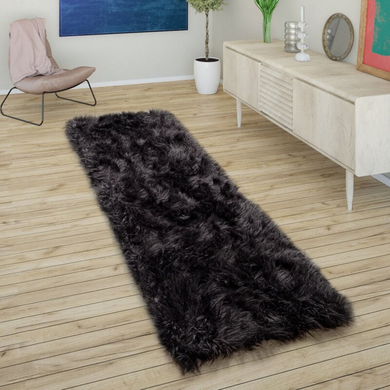 immagine 0 del prodotto paco home tappeto in ecopelliccia, cuscini, a cuore, rotondo, in diverse forme, nero 80x150 cm