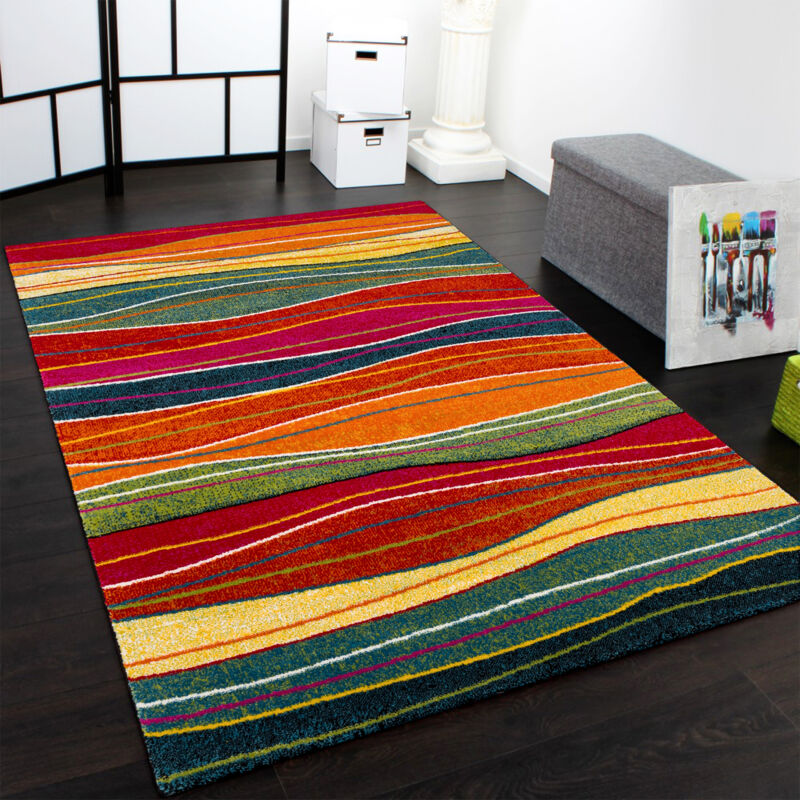 foto del prodotto paco home tappeto moderno splash di design tappeto colorato a strisce modello nuovo 80x150 cm