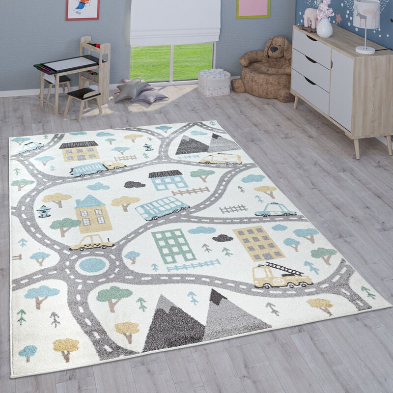 foto del prodotto paco home tappeto per bambini cameretta bambine bambini diversi motivi e dimensioni 120x160 cm, crema 3