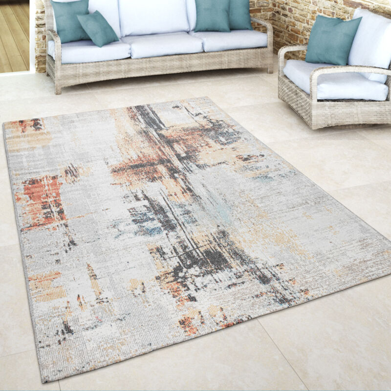 foto del prodotto paco home tappeto per esterni balcone terrazza vintage tappeto da cucina motivo astratto beige crema 60x100 cm