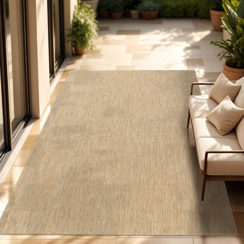 foto del prodotto paco home tappeto per esterno balcone terrazza tappeto cucina monocolore m lange 200x280 cm, natura